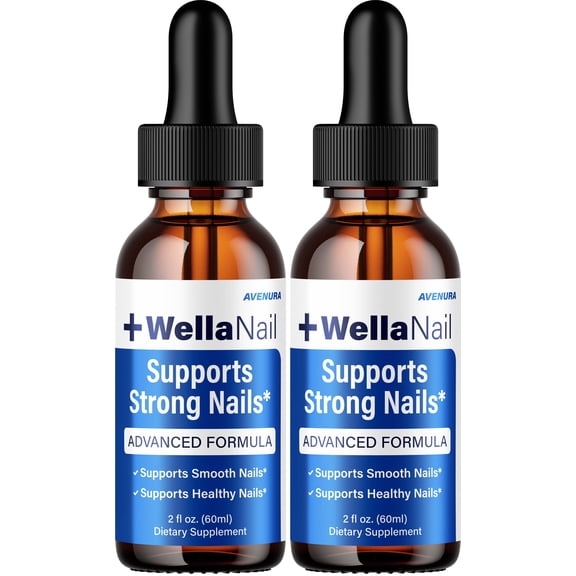 WellaNail Drops – Wella Nail and Health Support Liquid Formula, 2 Pack, 2 Month Supply