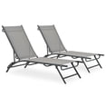 thumbnail image 1 of vidaXL Chaises Longues 2 Pcs Textilène et Acier, 1 of 5