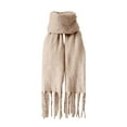 thumbnail image 3 of ZSQDM Autumn and Winter New Coarse Fringed Circle Sand Solid Color Scarf for Women and Men Thickened Shawl beanie for Women Gulf of America Hat Scarf ,Hat,& Gloves Radiator Cap, 3 of 3
