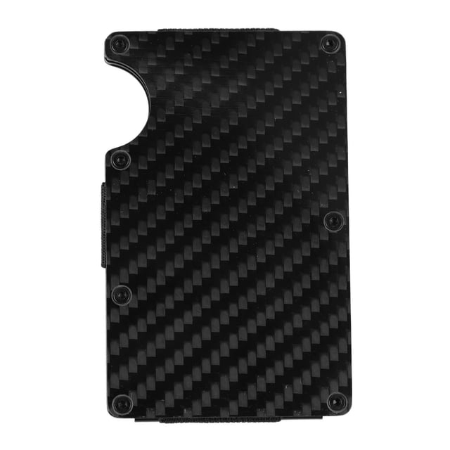 Estuche Resistente Y Elegante Para Tarjetas De Crédito Con Bloqueo RFID, Acero Inoxidable De Fibra De Carbono, Apariencia Simple Y Sofisticada