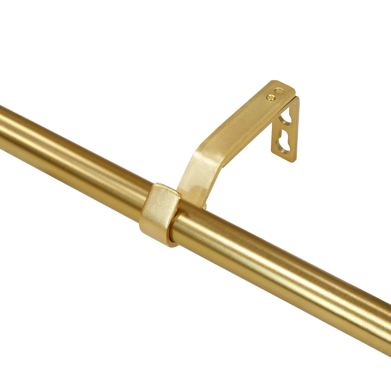 Lumi 66 in. - 120 in. Telescoping 3/4 in. Single Curtain Rod Kit in Champagne with Geometric Finials