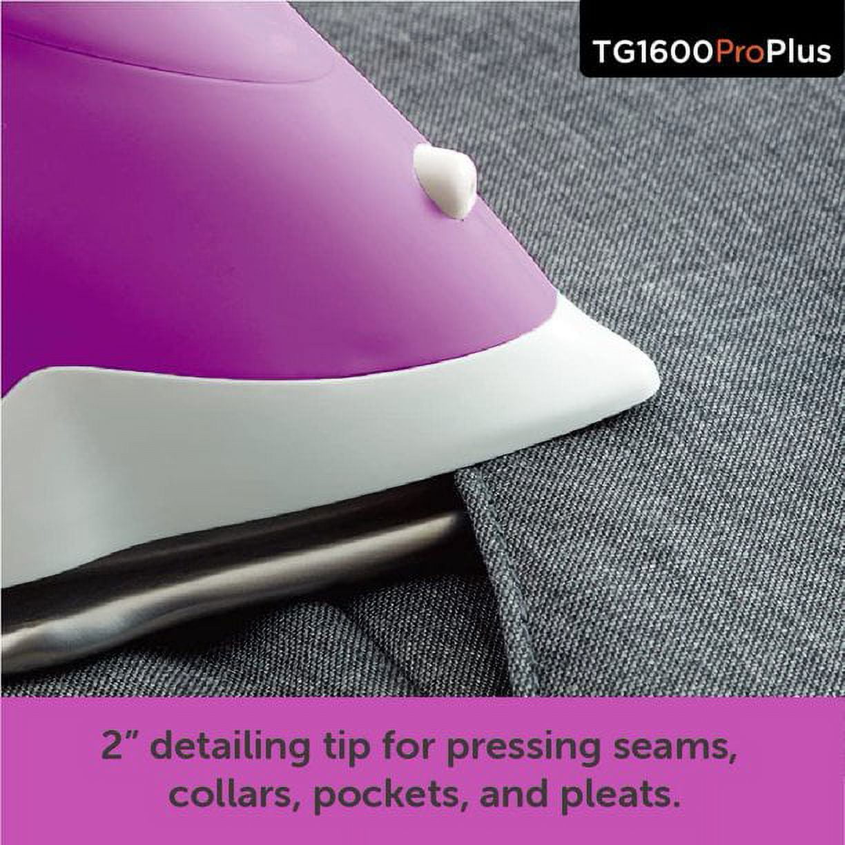 Oliso TG1600 Pro Plus 1800 Watt SmartIron with Auto Lift - for Clothes, Sewing, Quilting and Crafting Ironing | Diamond Ceramic-Flow Soleplate Steam Iron, Orchid
