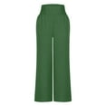 thumbnail image 4 of Leesechin Women's Wide Leg Pants Elastic High Waisted Waffle Knit Casual Palazzo Pants Trousers with Pockets, 4 of 5