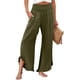 thumbnail image 1 of WILLBEST Pantalones Casuales de Lino de Pierna Ancha para Mujer, Cintura Elástica y Dobladillo Plisado, Ropa de Playa Cómoda con Bolsillos para Relajarse y Disfrutar Del Estilo En Verano. Extra Grande, 1 of 4