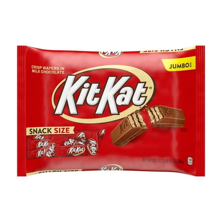 KIT KAT® Milk Chocolate Snack Size, Easter Wafer Candy Bars Jumbo Bag, 20.1 oz