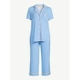 thumbnail image 4 of Joyspun Women's Notch Collar Top and Capris Sleep Set, 2-Piece, Sizes S to 3X, 4 of 4
