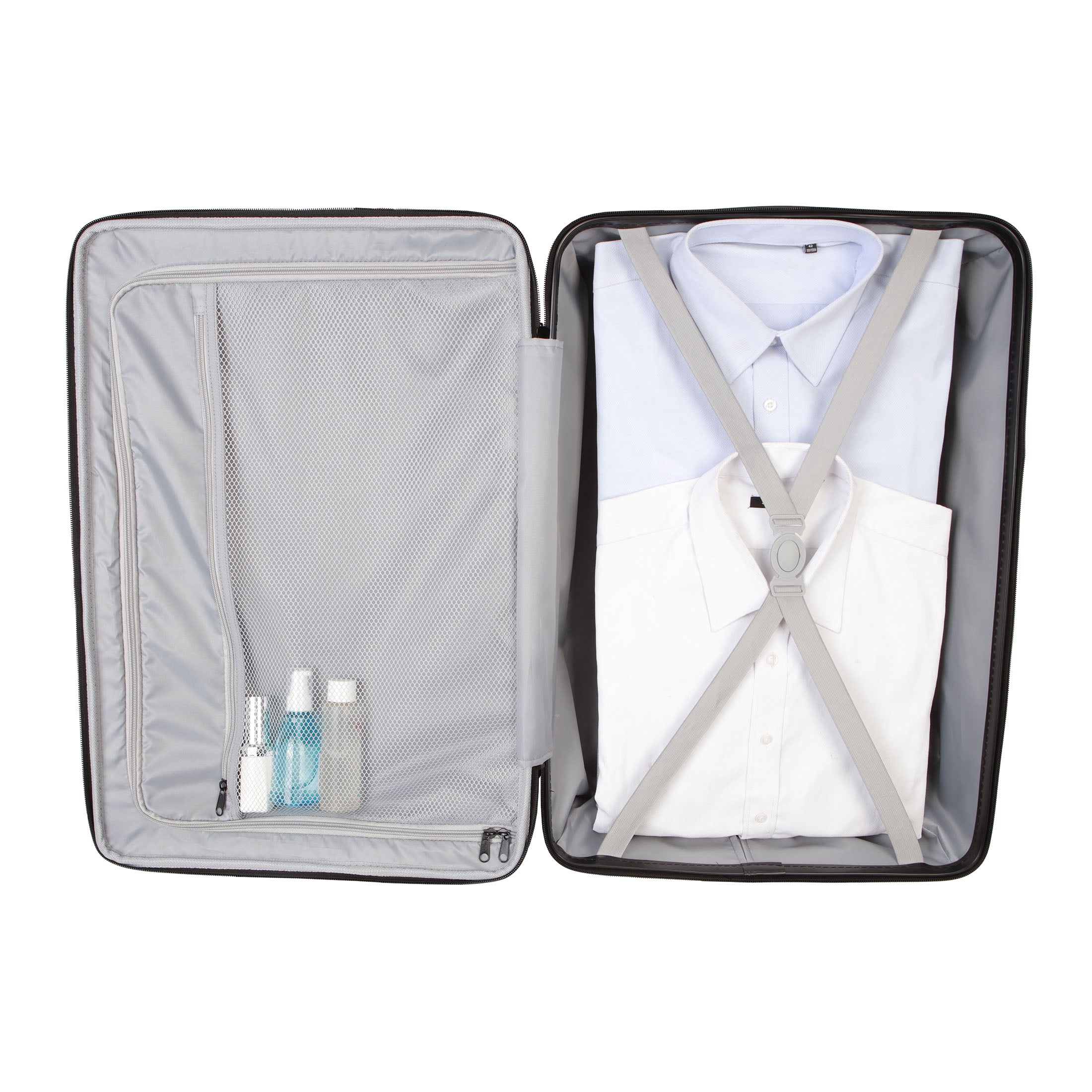 Protégé Vacationer 24-inch Checked Expandable Hardside Luggage With 360-Spinner Wheels and Divider Pockets, Dark Grey