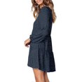 thumbnail image 2 of Robe Tunique pour Femmes Imprimée Mignonne Col en V Manches Longues Robe Décontractée à Volants, 2 of 4