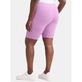 thumbnail image 3 of Terra & Sky Women’s Plus High Rise Biker Shorts with Pockets, 9” Inseam, Sizes 0X-4X, 3 of 5