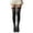 Black, variant on Women's Y2K Lace Trim Over-the-Knee Socks Ribbed Thigh High Stockings (1 Pair)