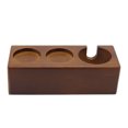 thumbnail image 1 of Soporte de madera para manipulación de café, estación de manipulación de café antideslizante de 3 orificios para cafeterías, hogar, restaurante, marrón, 1 of 8