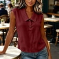 thumbnail image 6 of Womens Sleeveless Button Down Shirt Solid V Neck Baisc Top Casual Tank Tops Classic Collared Blouses Blazer Vest, 6 of 6