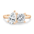 thumbnail image 2 of 4.00 Ct Pear and Princess Cut Lab-grown diamond Toi et Moi Engagement Ring, 14K Rose Gold, 2 of 7