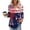 Blue A, variant on 4Th of July Shirts Women 3/4 Sleeve Henley neck Cute Shirts Casual Print Three Quarter Length T Shirt