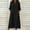 *Black, variant on ClodeEU Women's Stand Collar Half Button Short Sleeve Linen Midi Dress,Casual Loose Fit Dress with Pockets Black,Women's Plus L