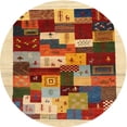 thumbnail image 1 of Ahgly Company Indoor Round Contemporary Fire Brick Red Abstract Area Rugs, 3' Round, 1 of 6