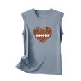 thumbnail image 4 of Plus Size Tank Tops for Women under $10 Round-Neck Sleeveless Baseball Loose Printed Pullover Tops Gray S, 4 of 4