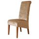 thumbnail image 1 of Funda de franela dorada para silla de comedor de hotel con respaldo alto y elástica, 1 of 4