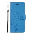 thumbnail image 5 of S10 Plus Case, Samsung Galaxy S10 Plus Case - Allytech Premium Wallet PU Leather with Fashion Embossed Flower Magnetic Clasp Card Holders Flip Cover with Hand Strap, Blue, 5 of 6