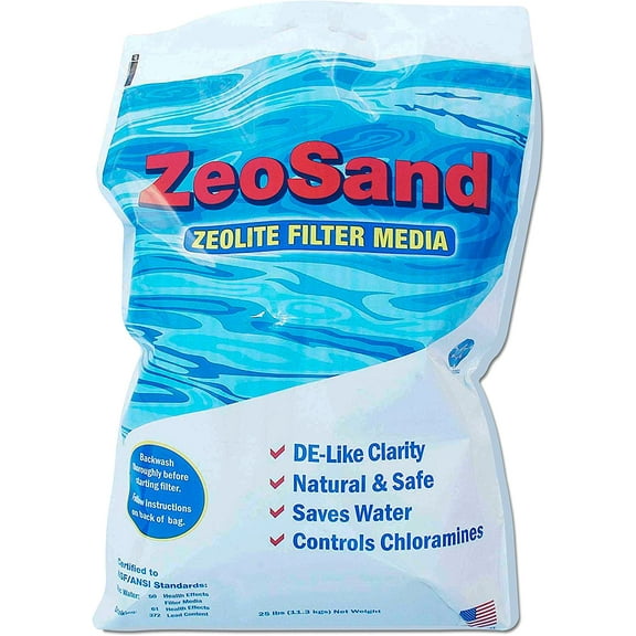 ZEO Inc ZeoSand-50, All Natural Pool Filter Sand Replacement, 50 lb, White