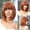 A, variant on Easter Short Bob Wig with Air Bangs, Orange - Pure Desire Straight Hair Bobble Head Ageing New Full Head Set Short Hair Wig Female A Pvc Wig St. Patrick'S Day, Wedding, Season, Anniversary