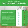 thumbnail image 6 of Cotton 54x74" Stall Shower Curtain - Natural fabric Leakproof curtain for luxury bathroom decor - White, 6 of 9