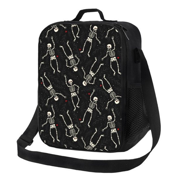 Fotbe Happy Skeletons Dancing Lonchera Bolsa de Almuerzo para Hombres y Mujeres, Lonchera de Gran Capacidad, Bolsa de Almuerzo Reutilizable, Bolsa Térmica Aislante