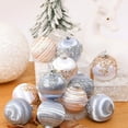 thumbnail image 3 of 6 Pcs Silk Christmas Ball Decorations, Satin Christmas Tree Ornaments, Luxury Vintage Hanging Christmas Home Decor for Xmas Holiday Wedding Party Decoration, 3 of 6
