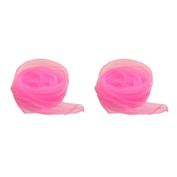 Qarigey Pañuelo cuadrado Pañuelo de gasa Accesorios de tela para representaciones teatrales Rosa Rosado 60*60cm 2piezas