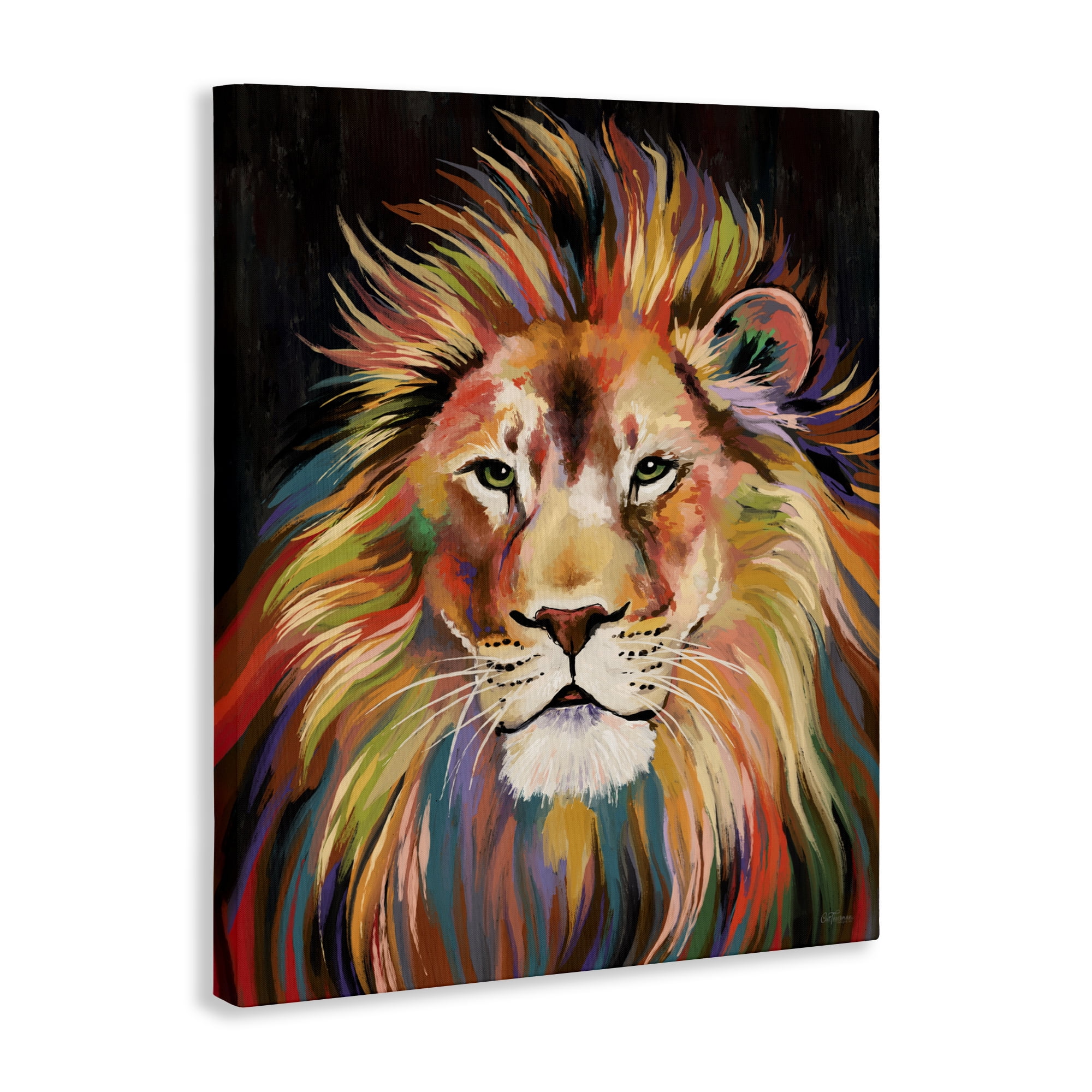 Stupell Industries Vibrant Majestic Rainbow Lion Canvas Wall Art, design by Cat Thurman Designs