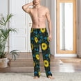 thumbnail image 2 of Balery Sunflowers And Blue Flower Pantalones de pijama para hombre, pijama ultraligero, pantalón de descanso-Small, 2 of 6