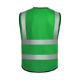 thumbnail image 6 of purcolt Womens High Visibility Reflective Safety Vest V Neck Zipper Workwear Waistcoat with with ID Pocket Green Free Size, 6 of 7