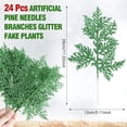 thumbnail image 2 of Dalrosia 6PCS Christmas Glitter Leaves Boston Fern Leave Picks Sprays Giltter Stems for Christmas Tree DIY Xmas Wreath Garland Home Decor, 2 of 7
