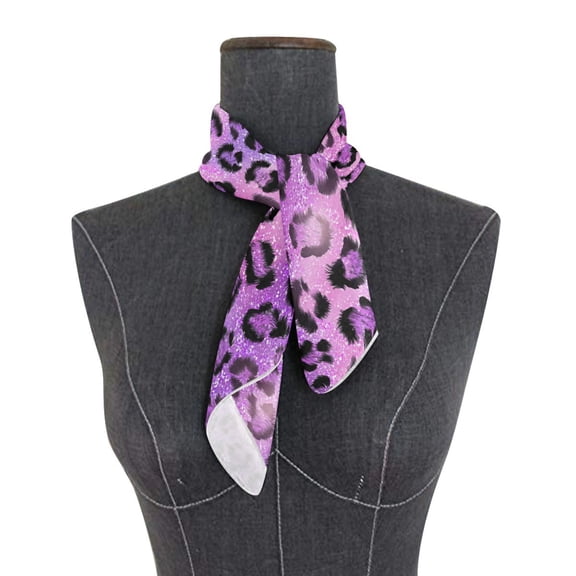 Square Scarf 24x24 Inch Sparkle Pink Leopard Print Silky Satin Sun Protection Neck Scarf for Women Multi-Purpose Head Wrap Bandana for Hair Bag Decoration