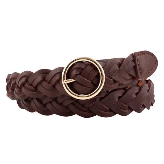 ibiyuan Belts For Women Women's Braided Skinny Leather Belts Casual Thin Woven Belt for Jeans Pants Dresses