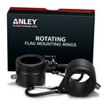 thumbnail image 7 of Anley 1" Aluminum Flagpole Mounting Rings Set - Anti Wrap 360 Rotatable Ring with Carabiners (Black, Pack of 2), 7 of 7