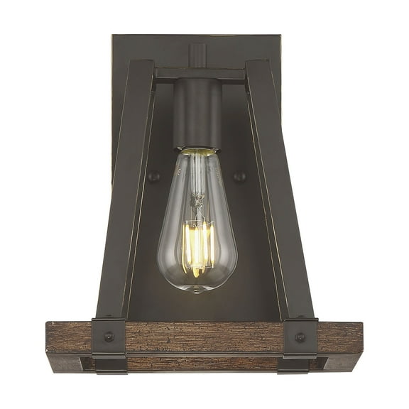 60/6891 Nuvo Lighting Outrigger-1 Light Wall Sconce in Traditional Style-9.5 Inches Wide by 11 Inches High-Mahogany Bronze/Nutmeg Wood Finish