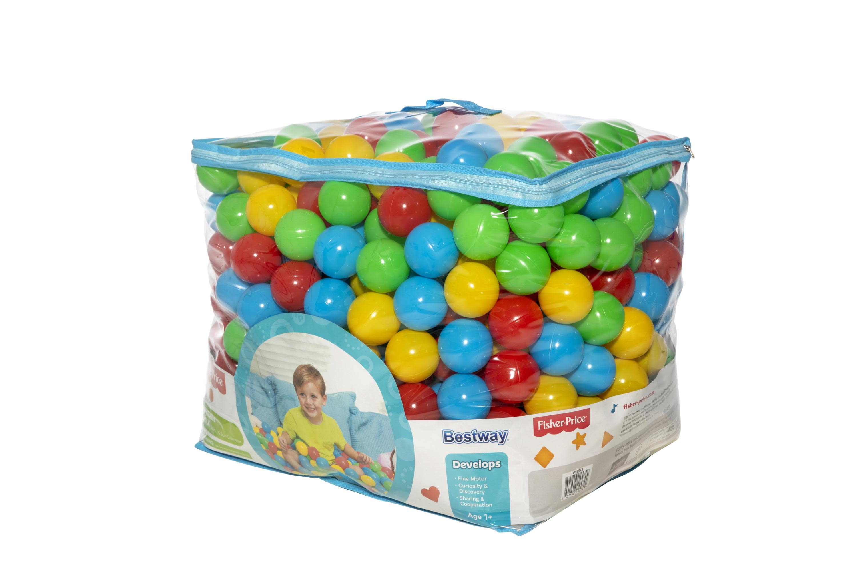 Draw Mesh Bag Crush Resistant 500 Plastic Balls for Bounce House or Ball Pit 