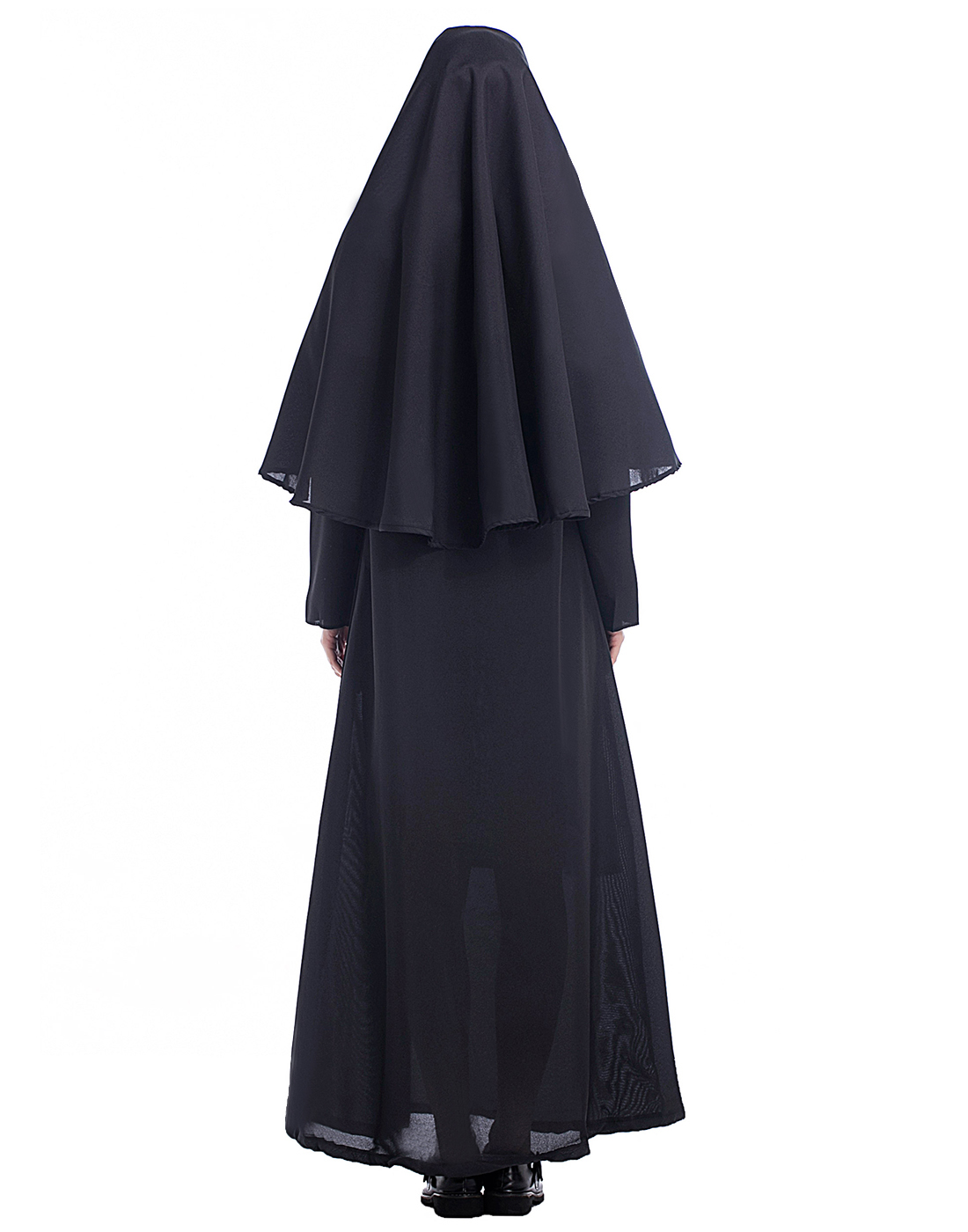 HDE Nun Costume for Women Traditional Adult Sister Black Robe and Habit Religious Halloween Costumes - image 4 of 4