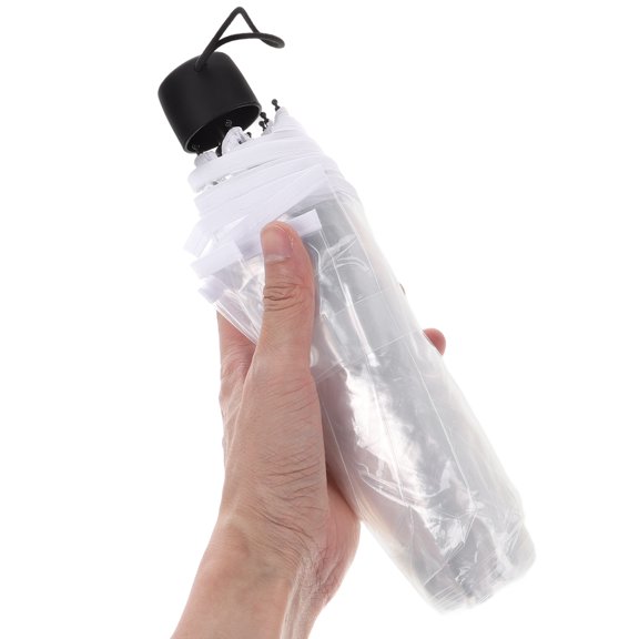 Windproof Fully Automatic 10-Rib Folding Transparent Umbrella, Compact Lightweight Clear PVC for Travel and Outdoor Rain