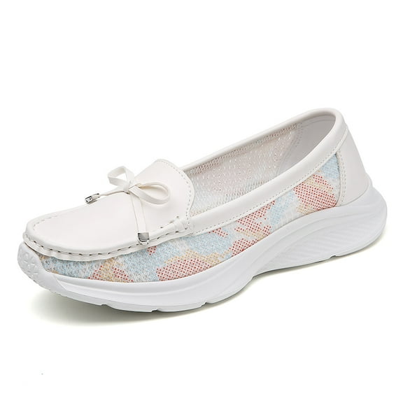 Big Size Women's Casual Loafers Slip On Leather Shoes Lightweight Casual Walking Shoes Female Moccasins Classic Penny Loafer Flats Boat Shoes