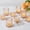 Amber, variant on Glasseam Set of 8 Glass Votive Tealight Candle Holder: Small Clear Tea Light Holders Decorative Ribbed Tea Lights Holder for Table Centerpiece Wedding Christmas Dining Room Mantle Decor