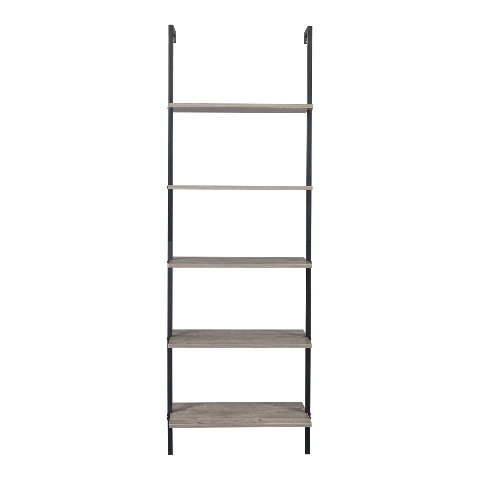 5-Layer Wall-Mounted Display Rack, Iron Frame with MDF Shelves, 24.02 x 12.01 x 72 in, Black