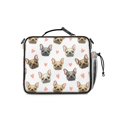 thumbnail image 3 of French Bulldog and Heart White Pattern Insulated Lunch Bag with Shoulder Strap and Bottle Holder,Bento School Lunch Bag Box,11x9.5x3.5 Inches, 3 of 5