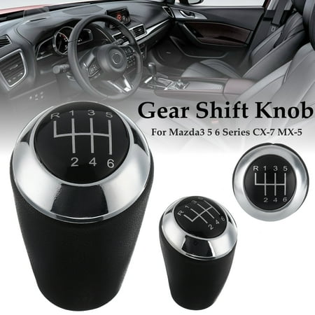 6 Speed Leather Gear Stick Shift Knob For Mazda 3/5/6 Series CX-7 MX-5 (Best Weighted Shift Knob)