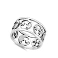 thumbnail image 4 of Eternity Moon Star Galaxy Wide Fantasy Ring .925 Sterling Silver Band Jewelry Female Male Size 5, 4 of 4
