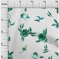 thumbnail image 1 of oneOone Cotton Cambric Fabric Flower & Leaves Watercolor Printed Fabric 1 Yard 56 Inch Wide, 1 of 4