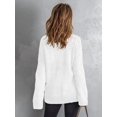 thumbnail image 5 of Women'S Loose Sweater V Neck Long Sleeve Shirt Casual Autumn and Winter Tops White XXXL, 5 of 7