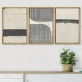 thumbnail image 2 of IDEA4WALL Framed Canvas Print Wall Art Set of 3 Black Tan Grunge Grid Polygon Pattern Abstract Shapes Cozy Neutral Modern Art Decorative Contemporary Minimal for Rooms - 16"x24"x3 Natural, 2 of 5