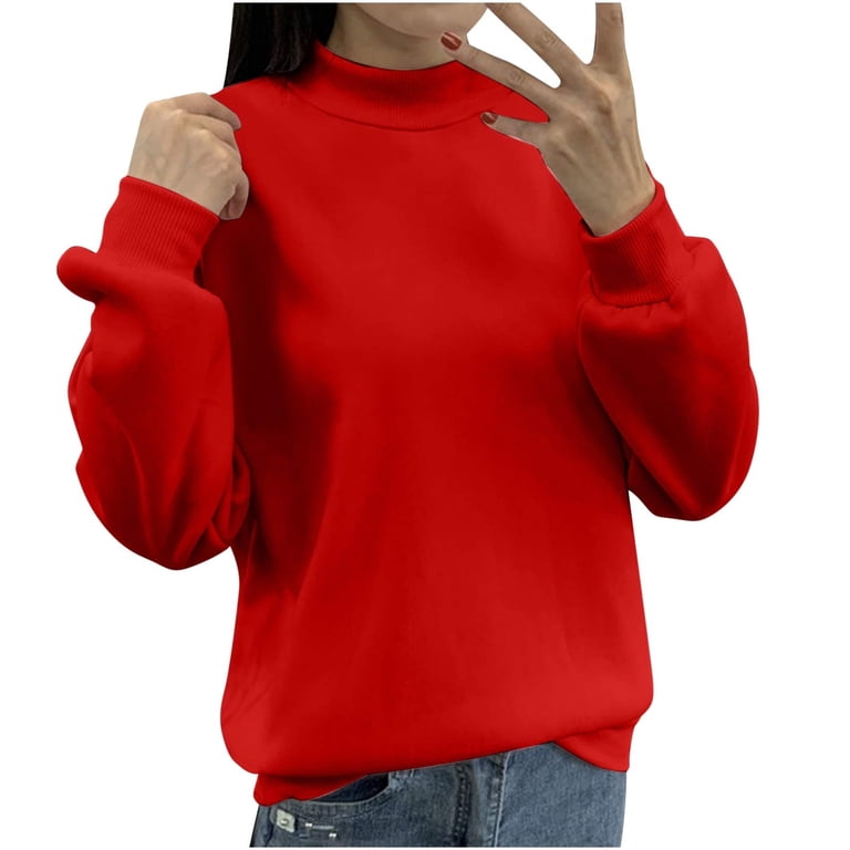 Htigea Womens Mock Neck Sweatshirts Plus Size Long Sleeve Casual